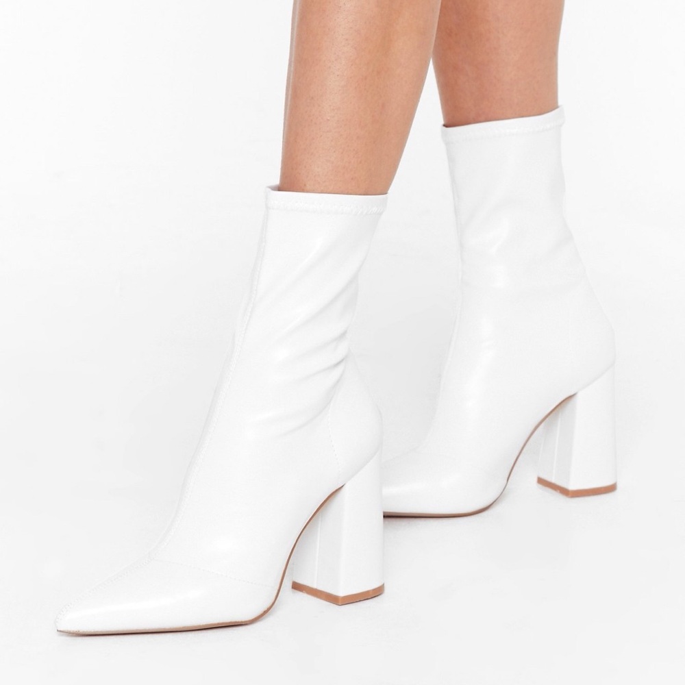 Nasty Gal White Sock Booties